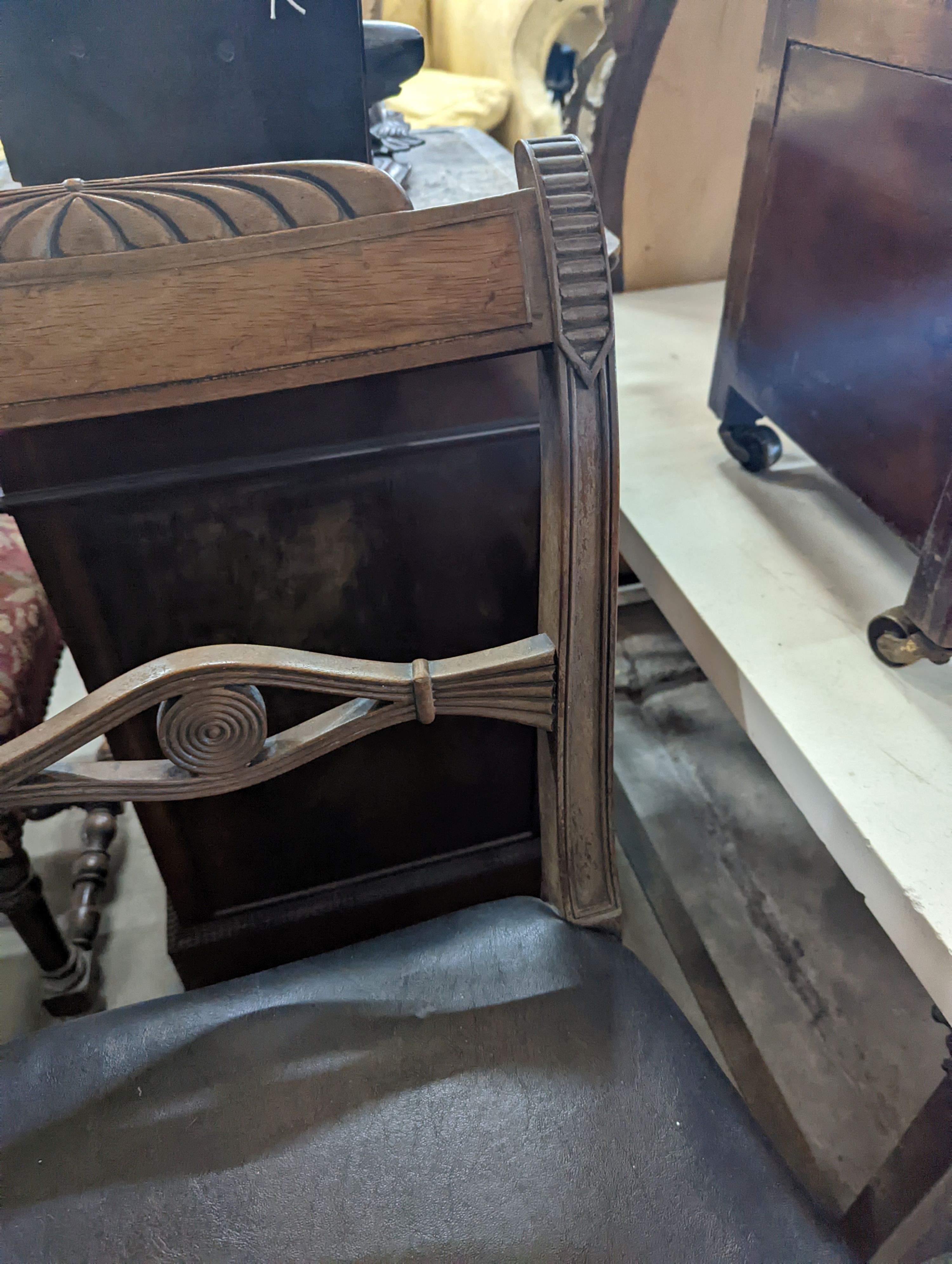 A pair of Regency mahogany dining chairs